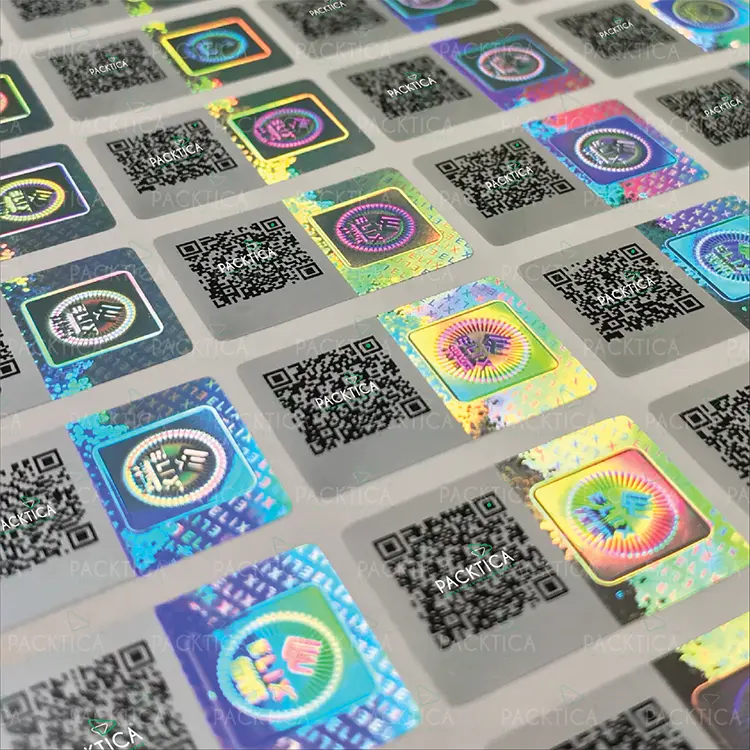 Autocollant hologramme de code QR